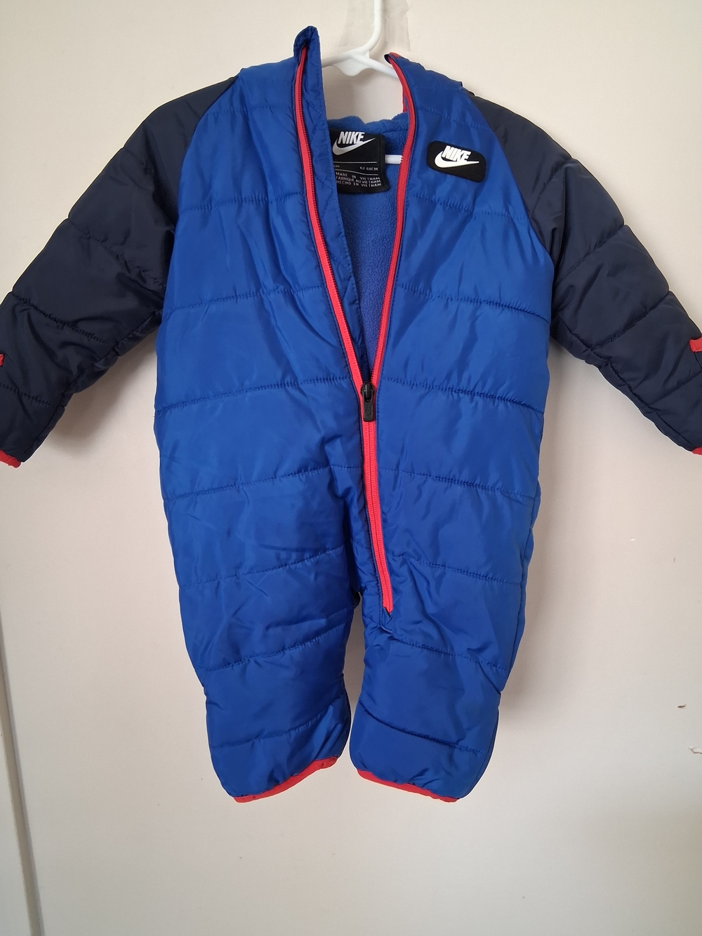 Nike Kids Blue and Navy Insulated One-Piece Snowsuit